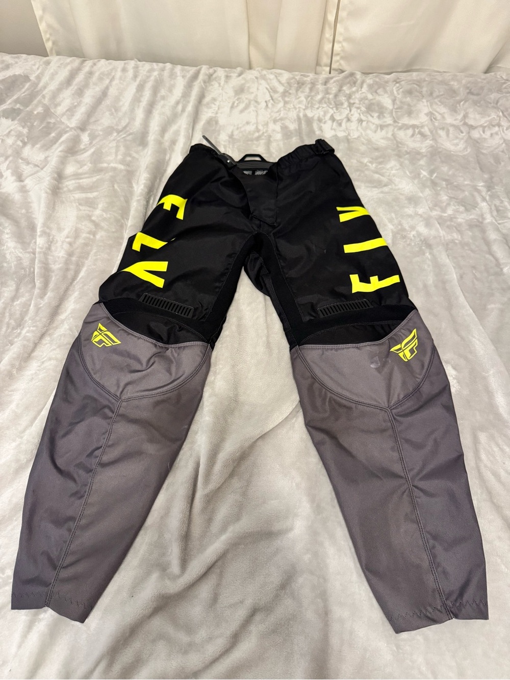 Fly Racing F-16 Motocross Pants Size 32 Black Gray Yellow MX Dirt Bike Off-Road